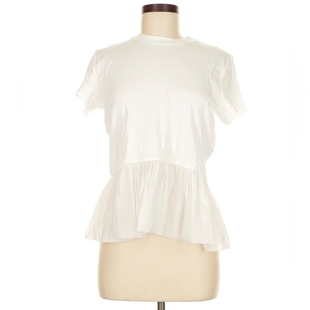 NWT H&M White Short Sleeve Peplum Top
